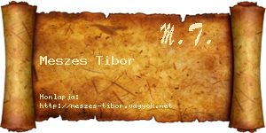 Meszes Tibor névjegykártya